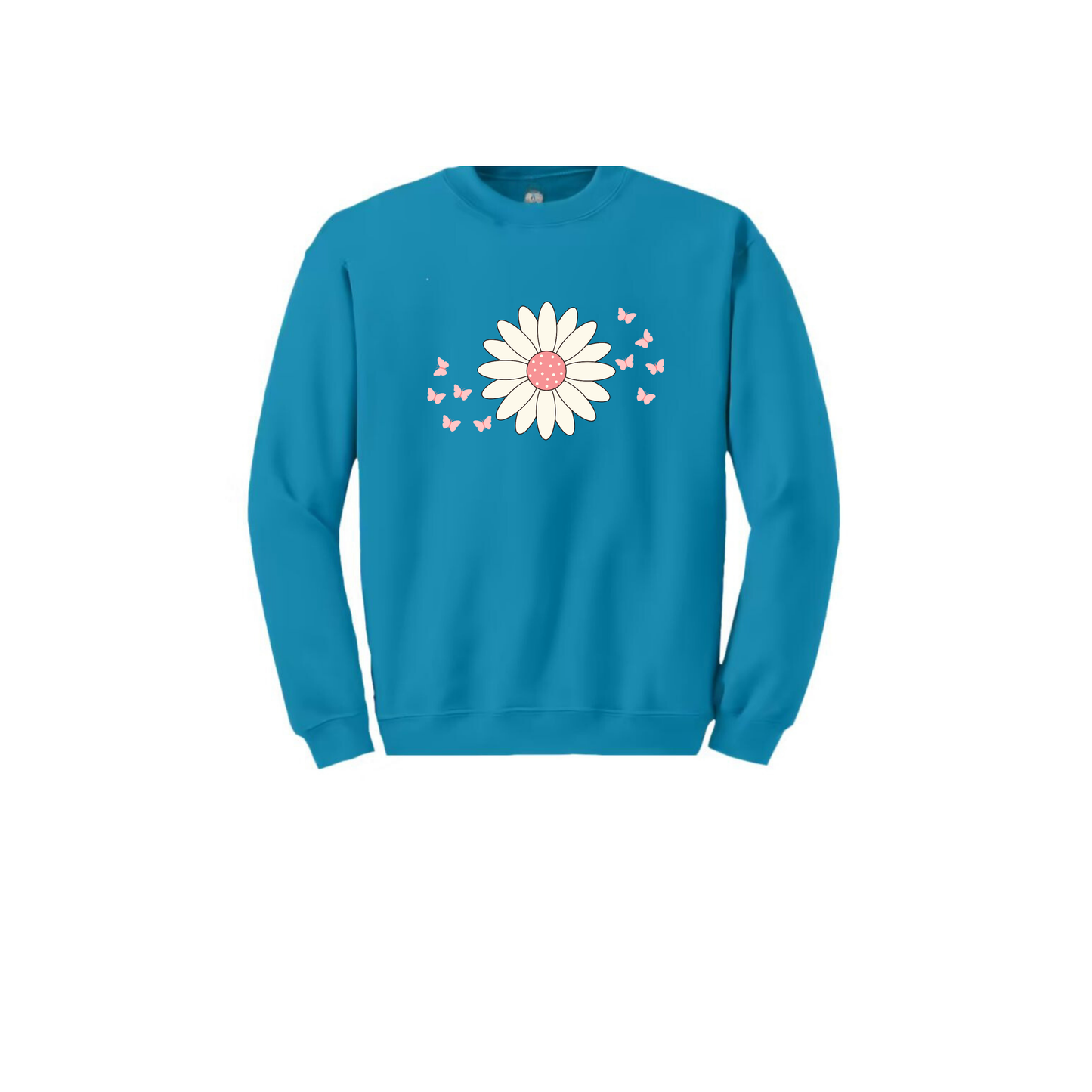 Crewneck sweatshirt - Flower and butterflies