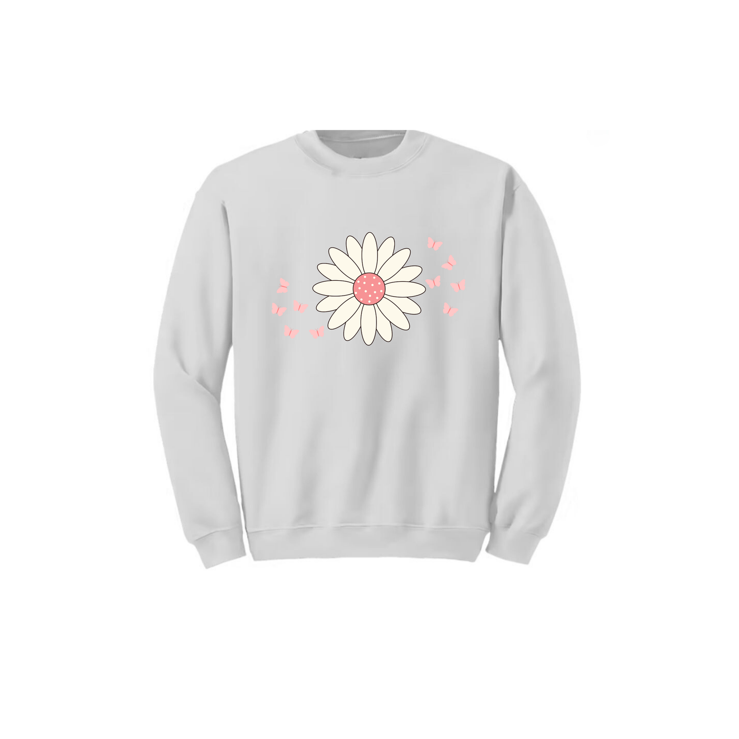 Crewneck sweatshirt - Flower and butterflies