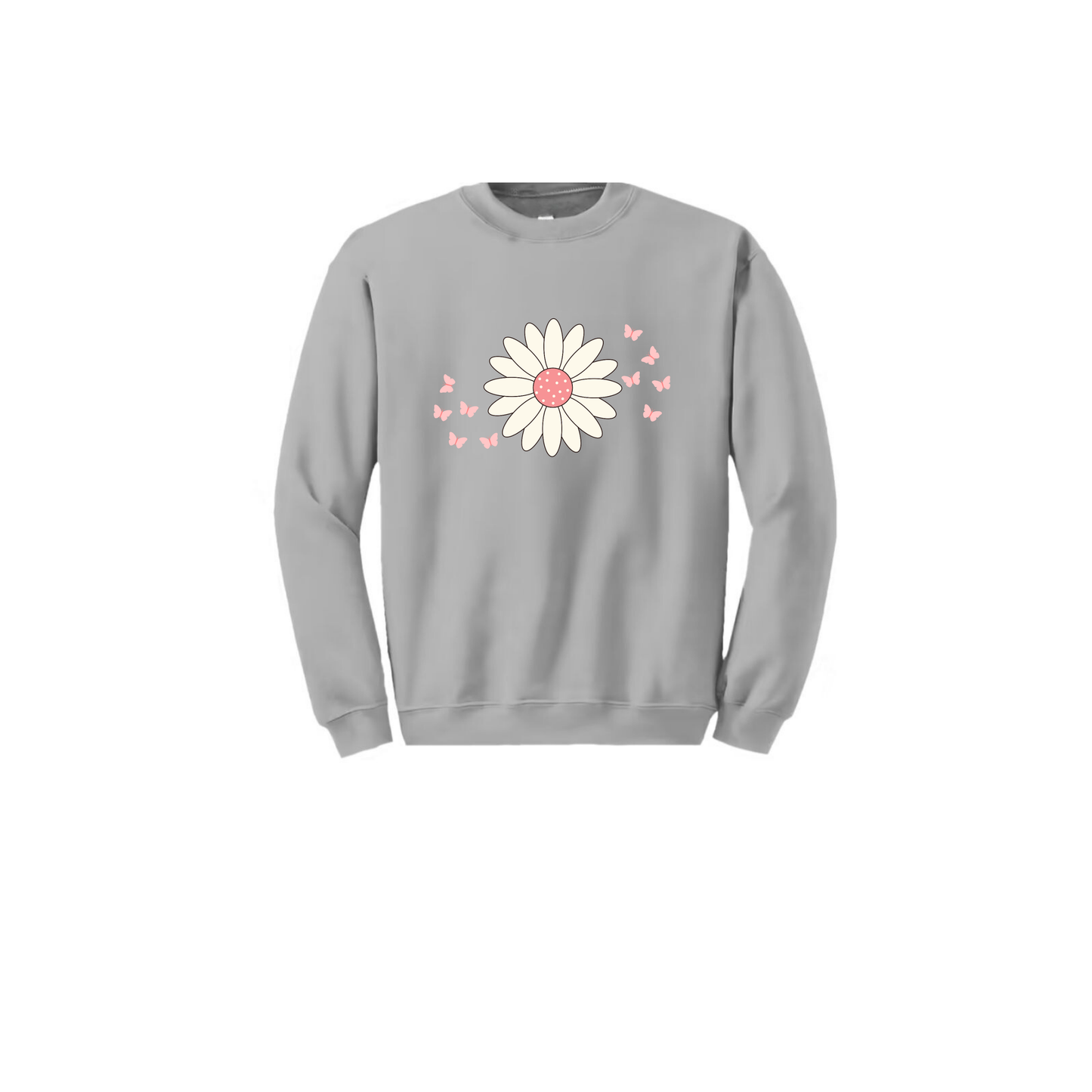 Crewneck sweatshirt - Flower and butterflies