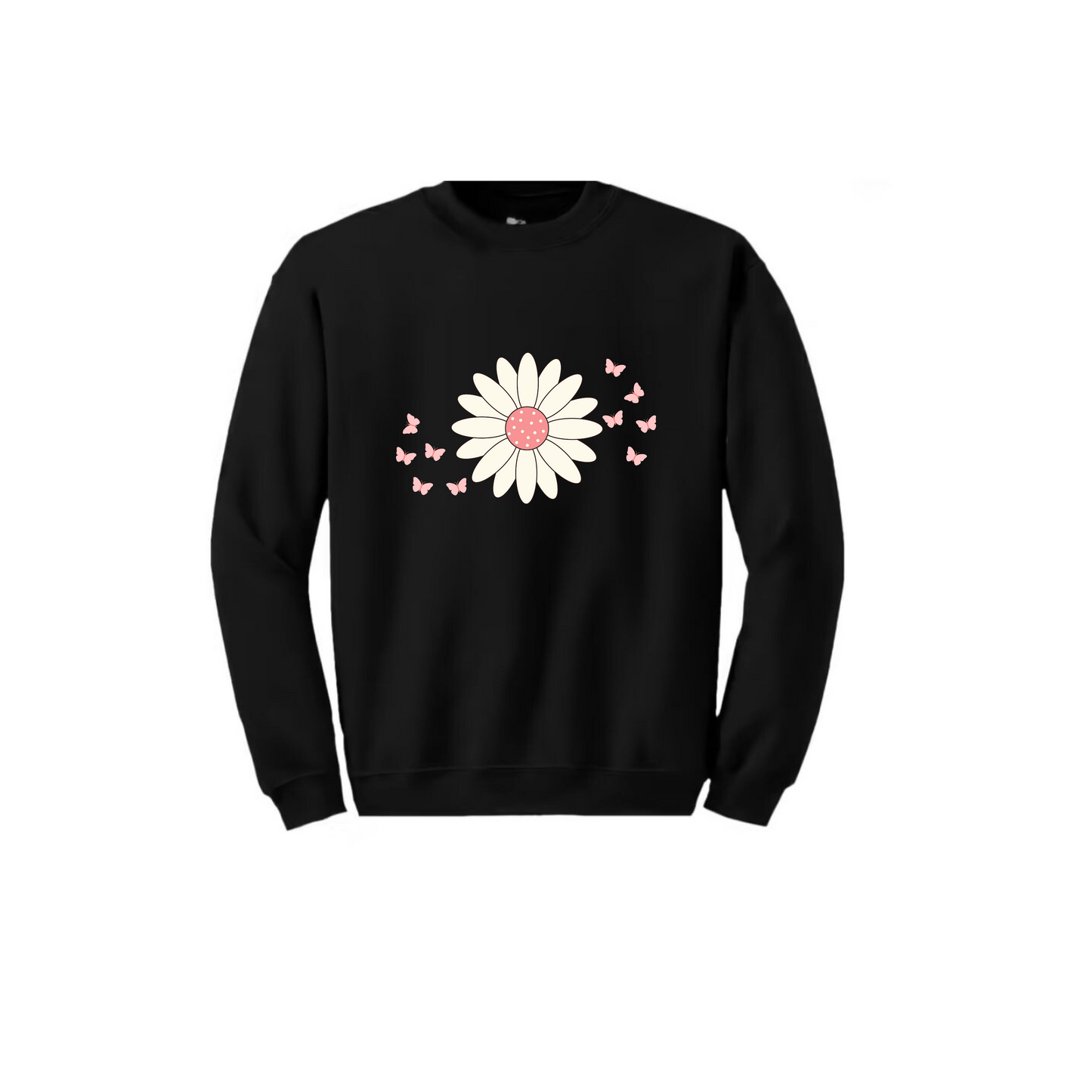 Crewneck sweatshirt - Flower and butterflies