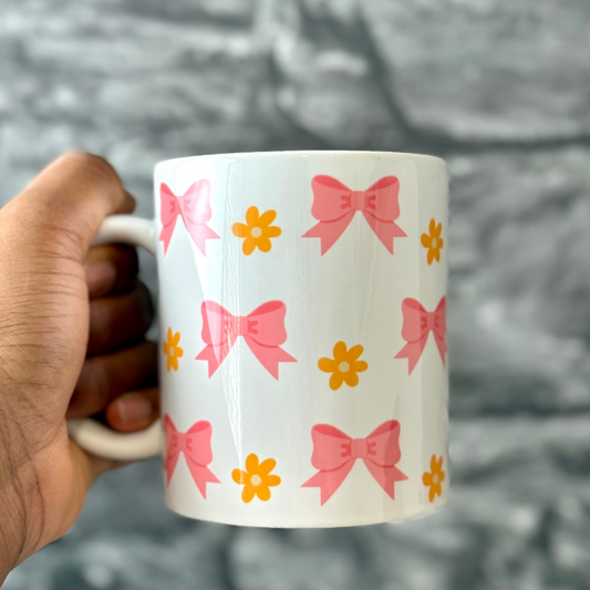 Pink bow and flower Mug